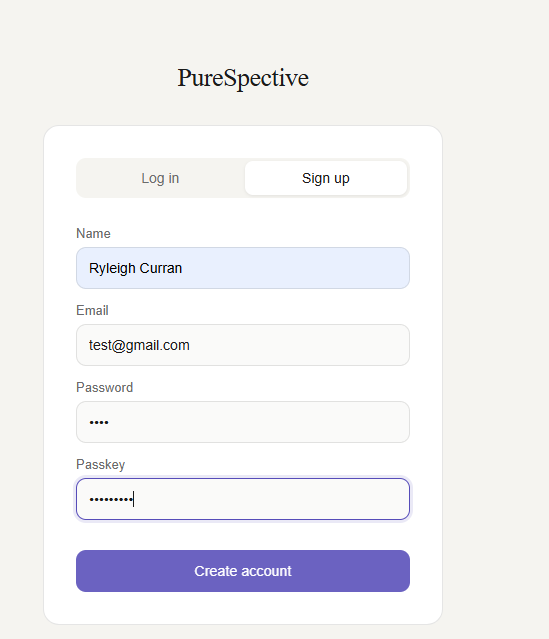 Sign Up Page